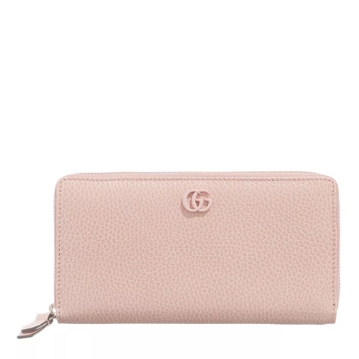 Gucci GG Marmont Zip Around Wallet Leather Pink Portemonnaie mit Zip-Around-Reißverschluss