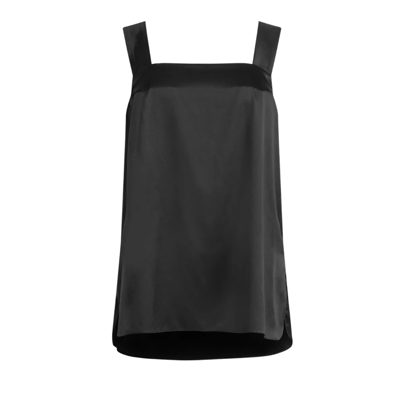 Helene Galwas Top Tanktop aus Seidensatin ALBINARE schwarz