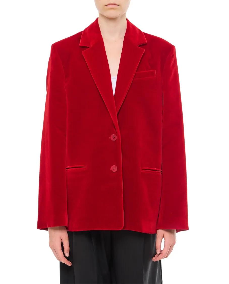 J.W.Anderson - Single Breasted Cotton Velvet Jacket - Größe 8 - rot