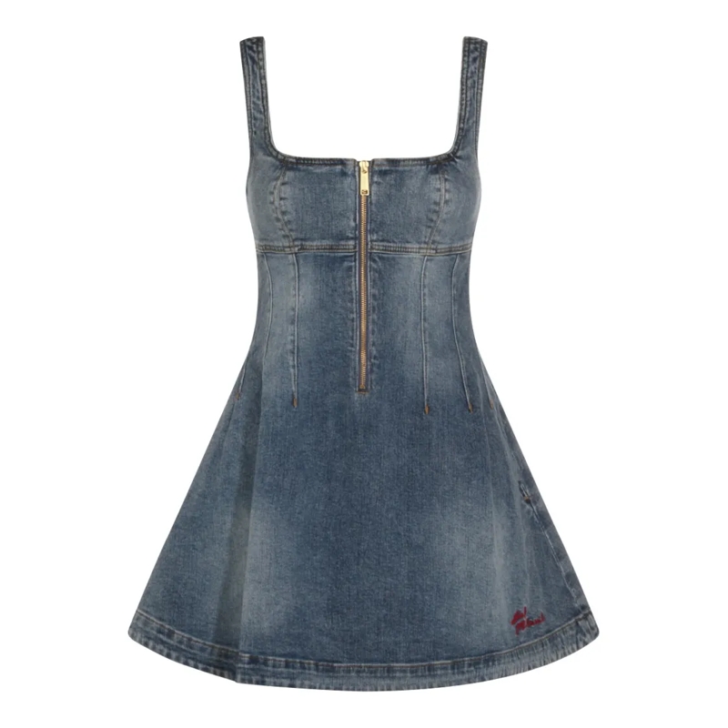 Self Portrait Minikleid Blue Cotton Dress Blue