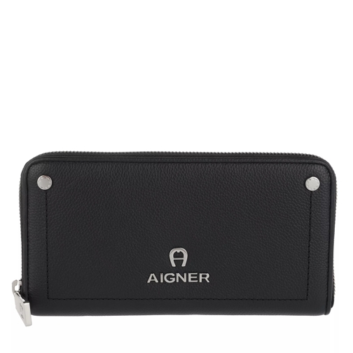 AIGNER Card Holder Black Continental Wallet-plånbok