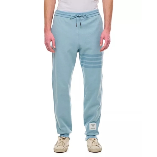 Thom Browne Classic 4 Bar Stripe Cotton Sweatpants Blue 