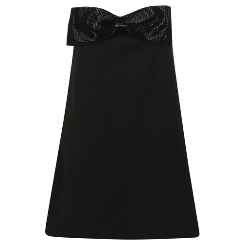 Self Portrait Mini robes Black Crepe Bandeau Mini Dress Black
