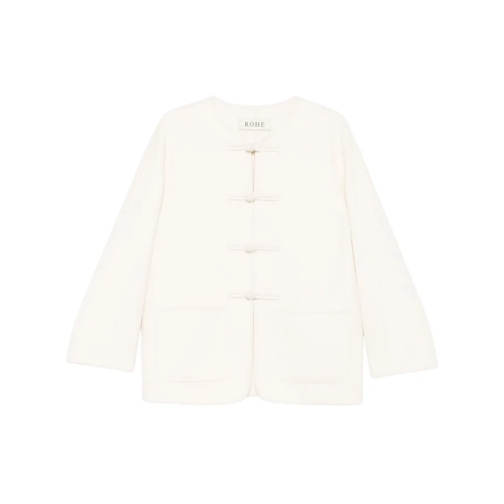 Róhe Übergangsjacke Braid-Trim Jacket White