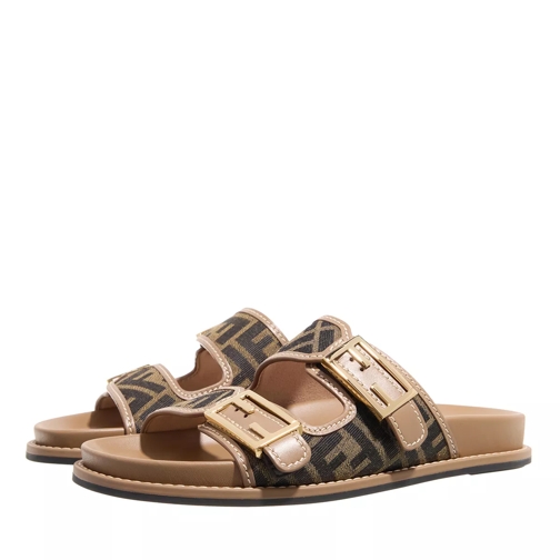 Fendi Slide Fussbett Shoes  Tabac / Nero Slipper