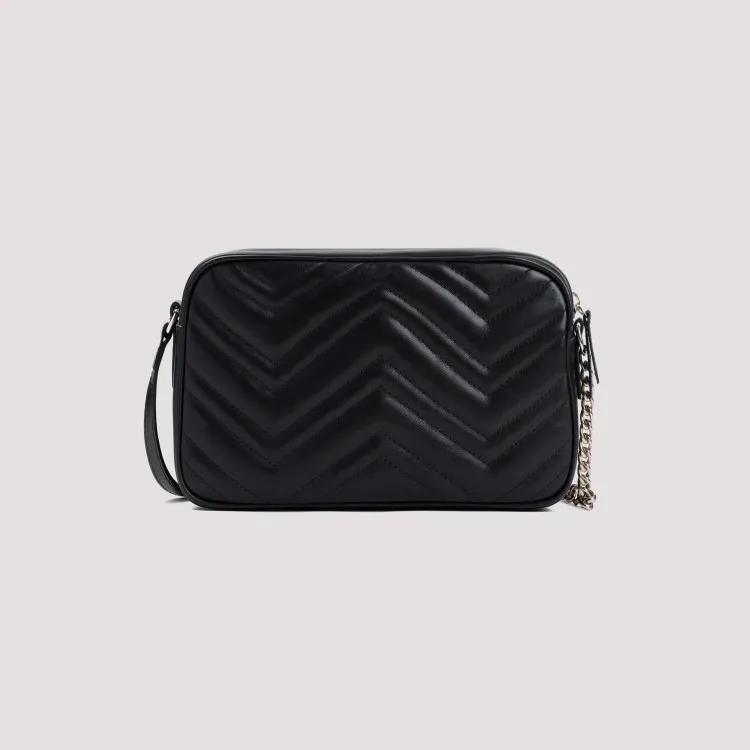 Black gg marmont 2.0 shoulder bag clearance