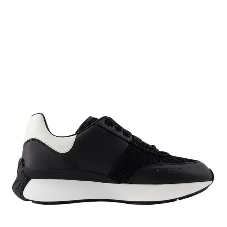 Alexander McQueen Sprint Runner Sneakers Leather Black Black Low Top Sneaker