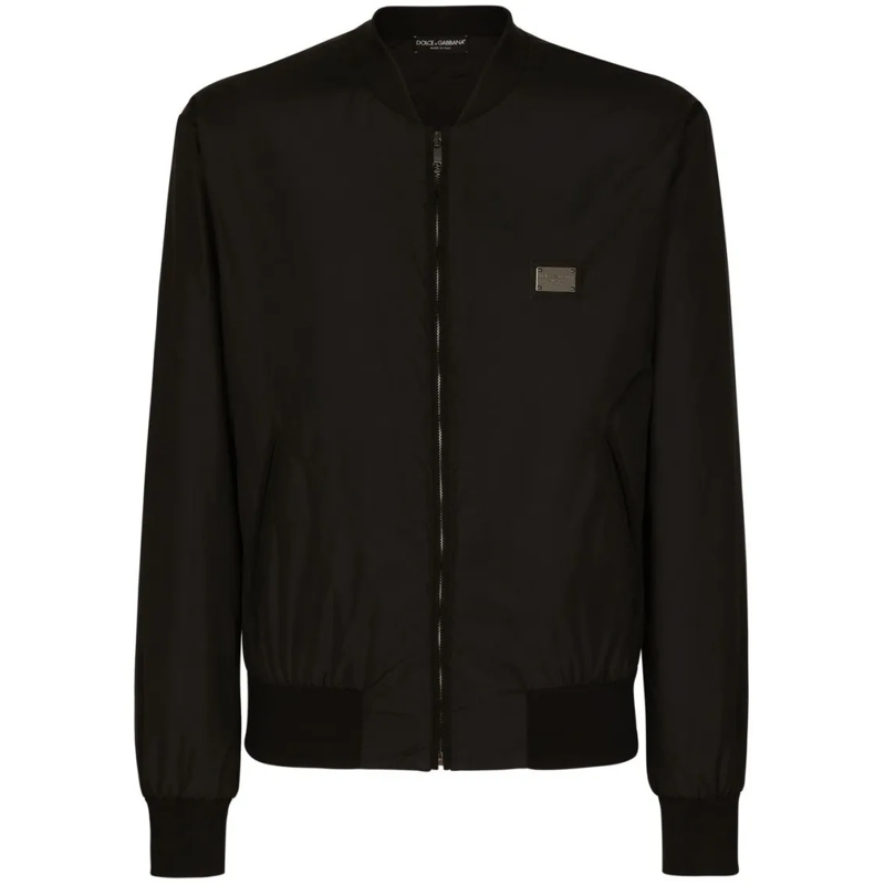 Dolce&Gabbana Blouson aviateur Sophisticated Black Bomber Jacket With Baseball Co Black