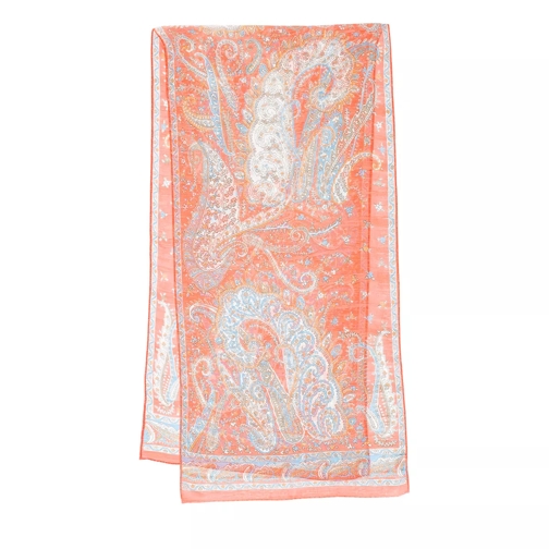 Roeckl Flower Paisley Scarf 45x180 Apricot Lightweight Scarf