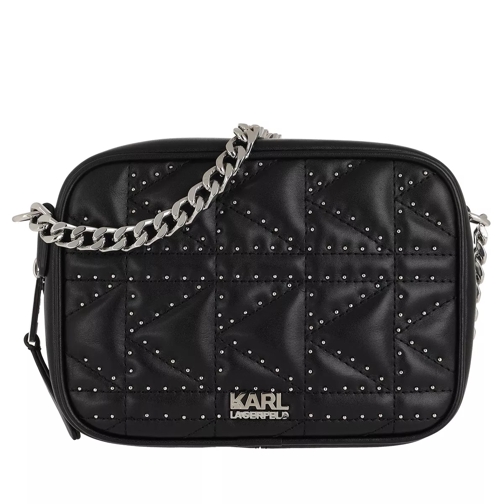 Karl Lagerfeld Kuilted Studs Camera Bag Black/Nickel Crossbody Bag