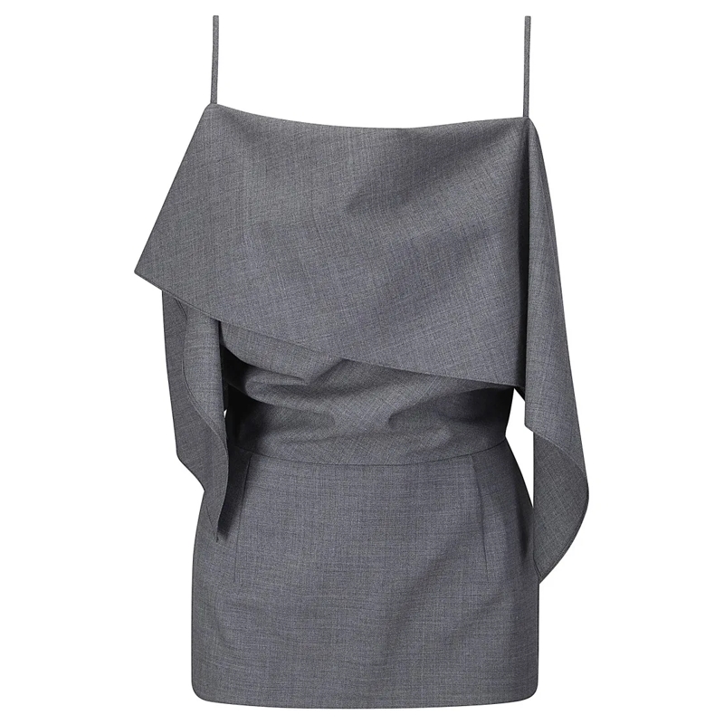 MM6 Maison Margiela Blouse Refined Neutrals Top With Elegant Silhouette Grey
