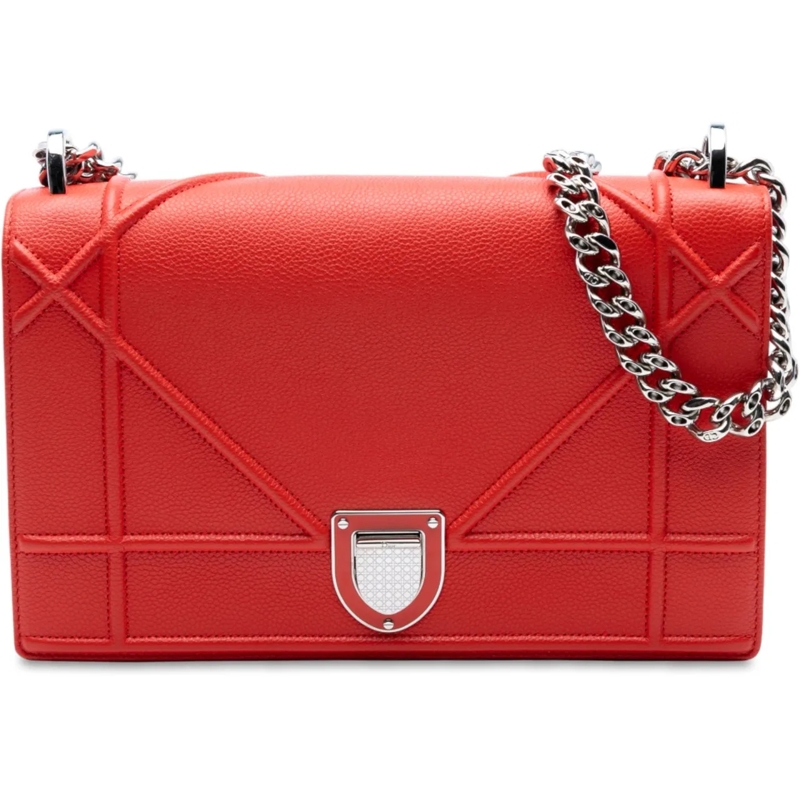 Christian Dior Schultertasche Medium Grained Calfskin Diorama Flap rot