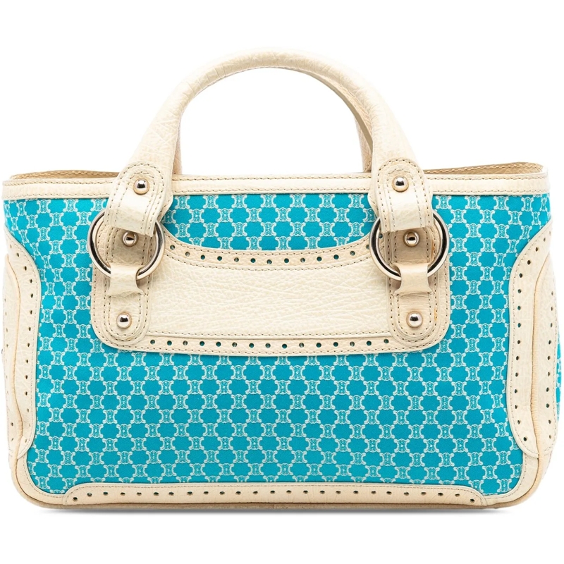 Celine Tote Macadam Canvas Boogie Handbag blau