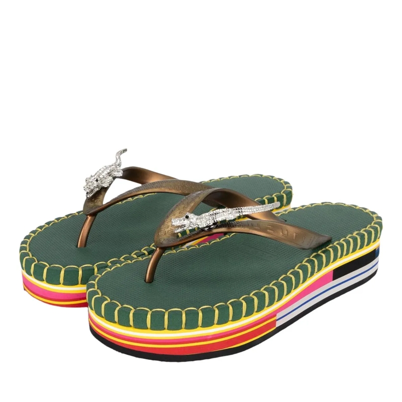 UZURII Flip Flops flip flop Crocodile Colorful Army dunkel-grün