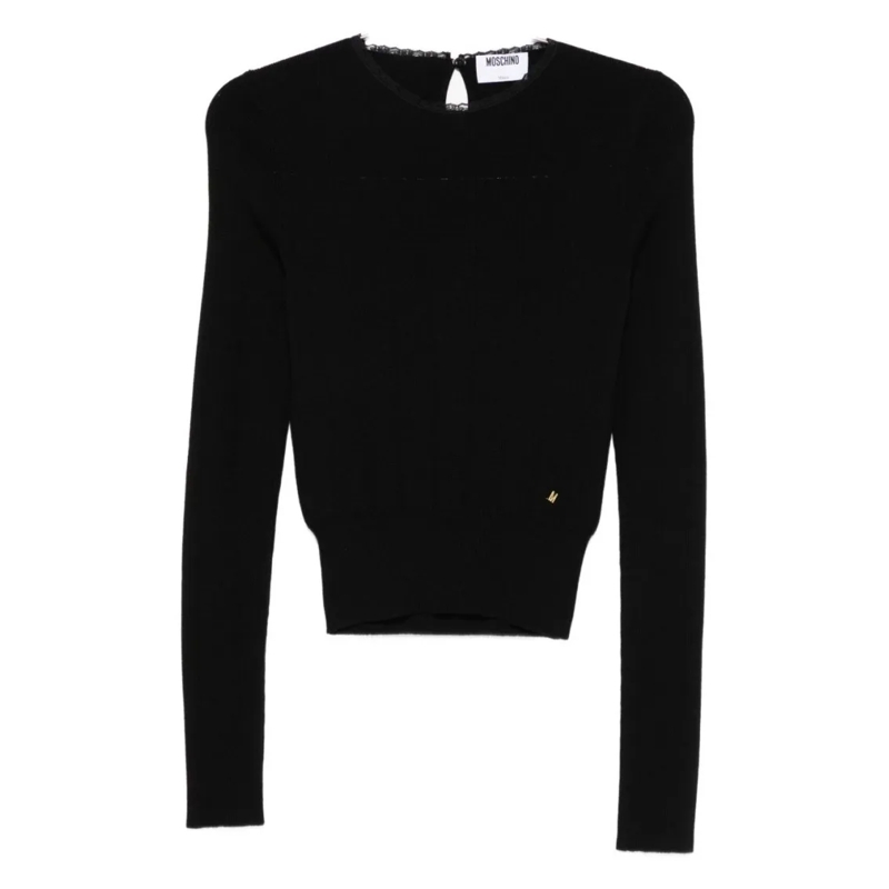 Moschino Trui Ribbed Black Sweater Black