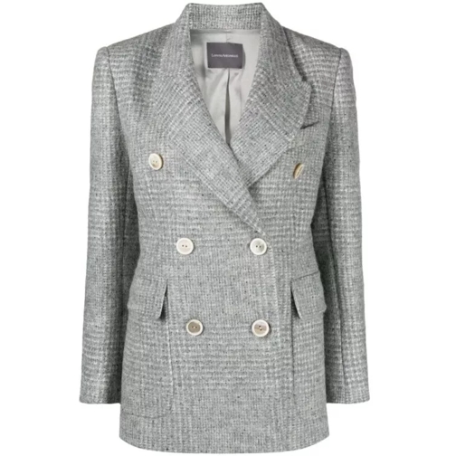 Lorena Antoniazzi Checked Double-Breasted Blazer Grey 