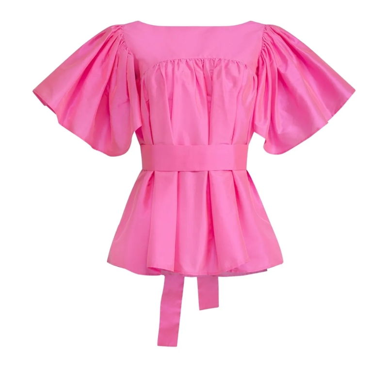 Helene Galwas Bluse Bluse aus Dupionseide FILIPARE pink
