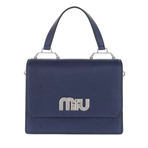 Miu Miu Madras Logo Embellished Handle Bag Blue/Pink Sac à bandoulière