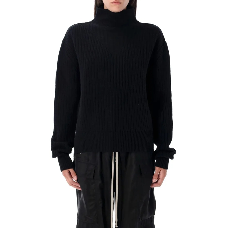 Rick Owens Trui met col Fisherman Turtle Neck Sweater Black