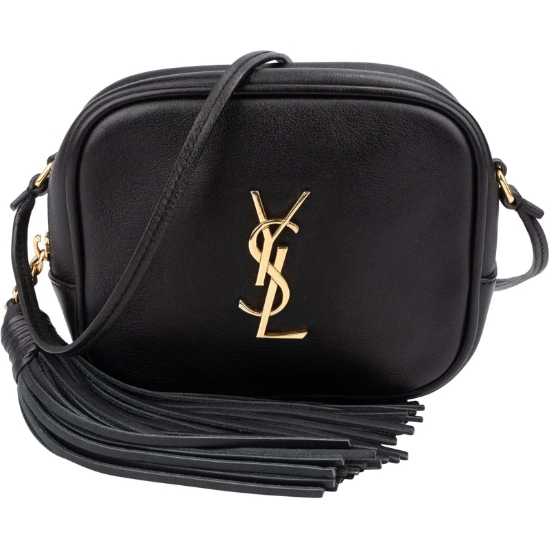 Saint Laurent Schultertasche Saint Laurent Black Leather Blogger Crossbody Bag schwarz