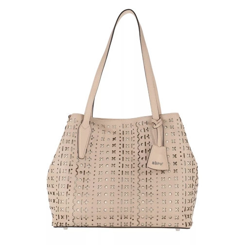 Abro Lotus Laserato Matematic Leather Shopping Bag Natural Shopping Bag