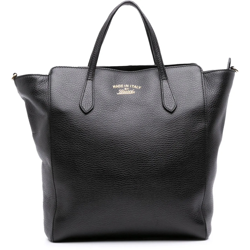 Gucci Sac à bandoulière Leather Swing Convertible Tote schwarz