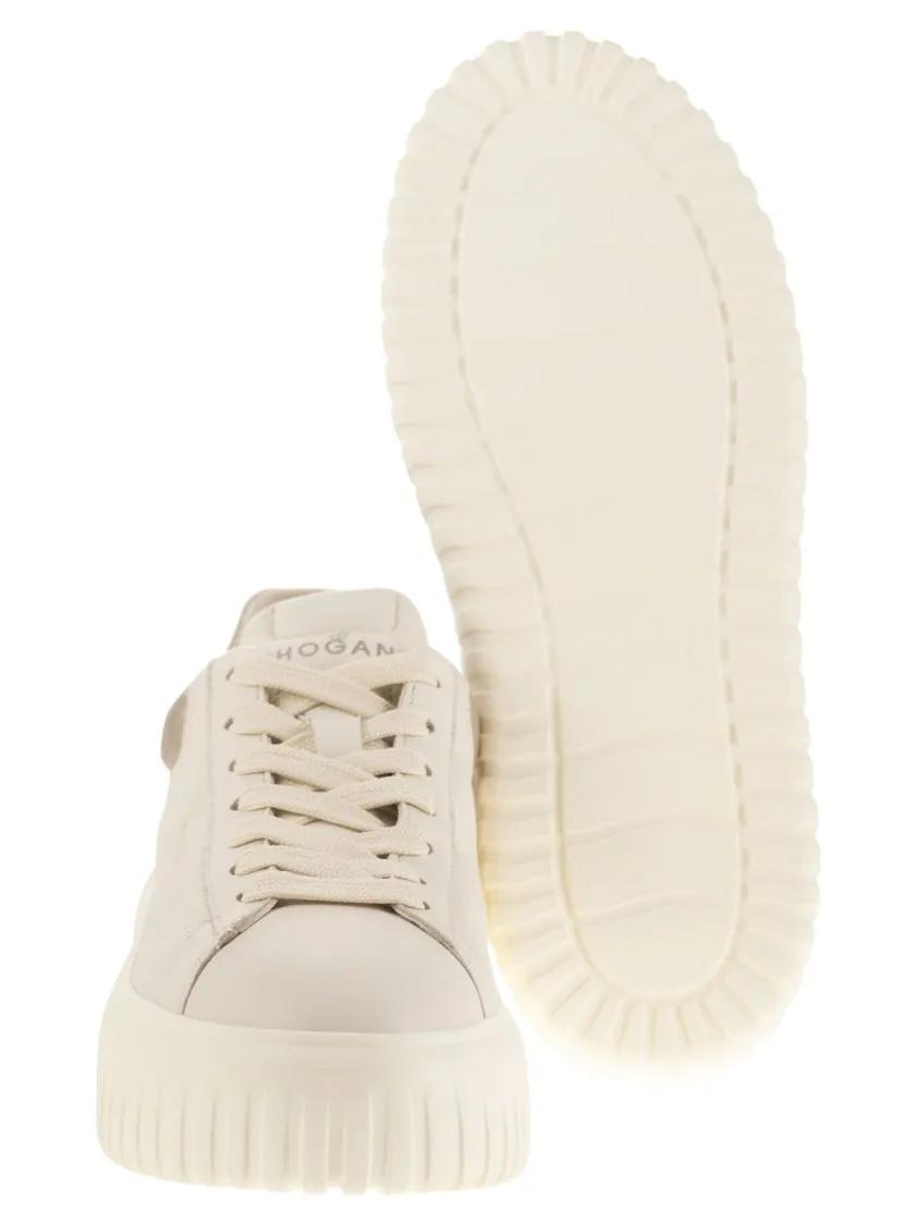 Thumbnail - Hogan Low-Top Sneaker - H-Stripes Leather Trainers - Gr. 35 (EU) - in Beige - für Damen