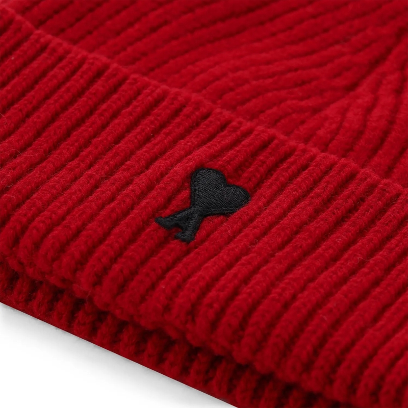 AMI Paris Casquette Beanie aus Wolle rot(Image 3)
