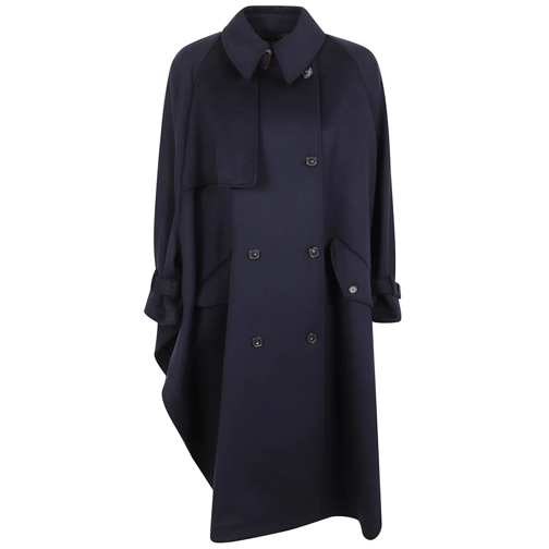 Stella McCartney Trenchcoat Double Face Poncho Trench Coat Blue