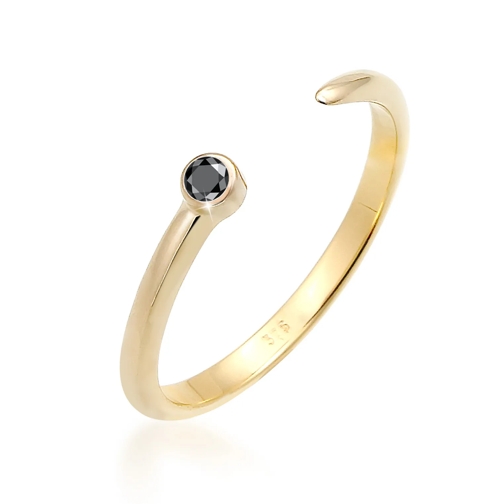 Elli Ring Solitär Schwarzer Diamant (0.03 ct.) 375 Gelb gold Diamantring