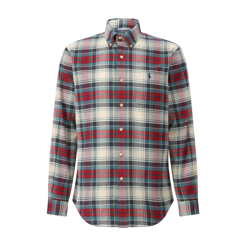 Polo Ralph Lauren Hemd Classic Plaid Button-Up Shirt With Curved Hem Multicolor