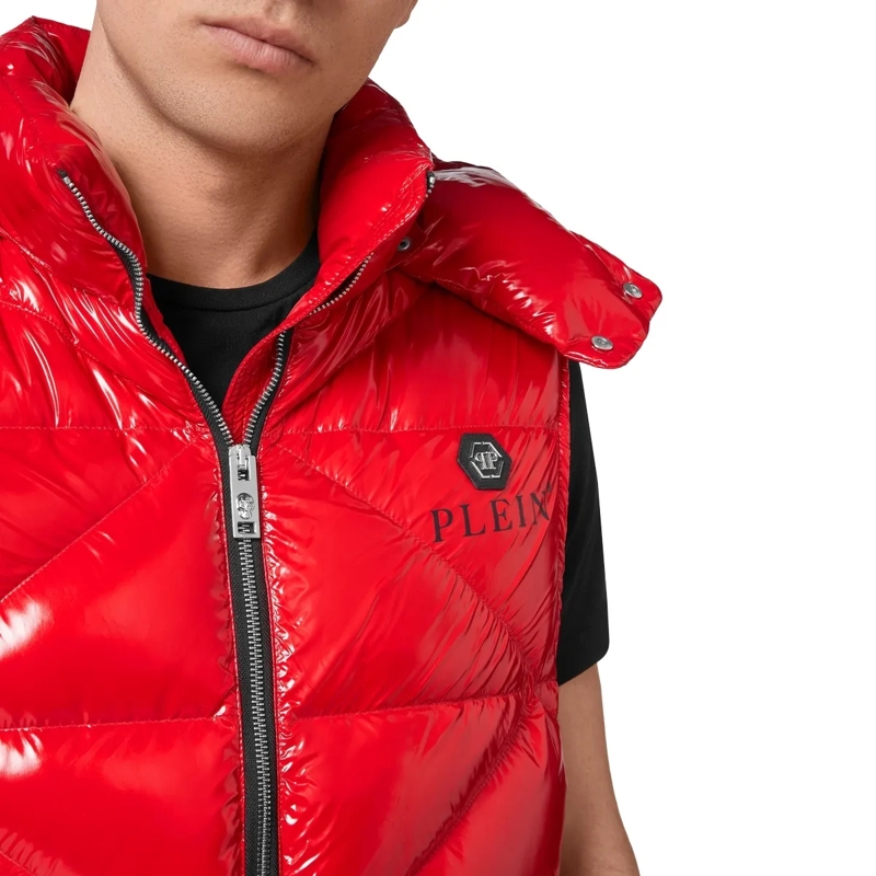 Philipp Plein Lederjacke Jacke Hexagon rot(Image 4)