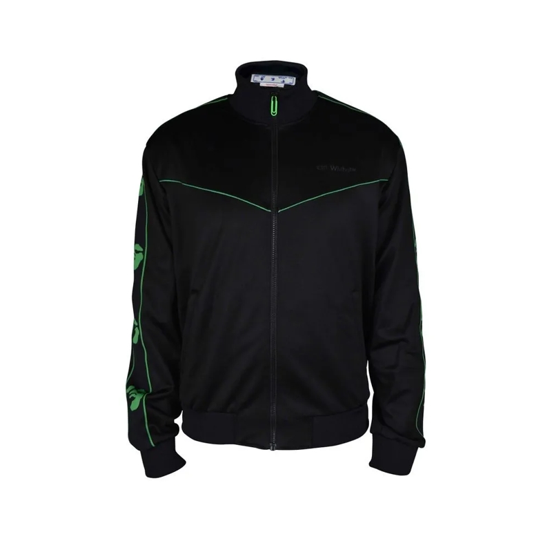 Off-White  High-Collar Nylon Waistcoat With Green Logo Accent Black