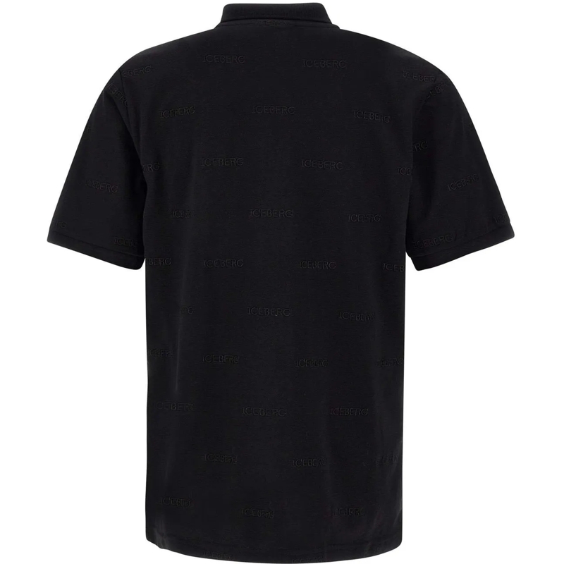 Iceberg T-Shirt Polo shirt with allover logo schwarz(Image 6)