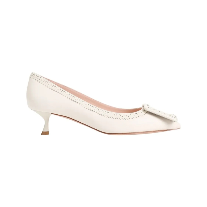 Roger Vivier Escarpins Elegant White Pumps With Delicate Bow Detail Neutrals