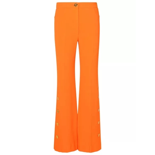 Patou Orange Flared Virgin Wool Trousers Orange 