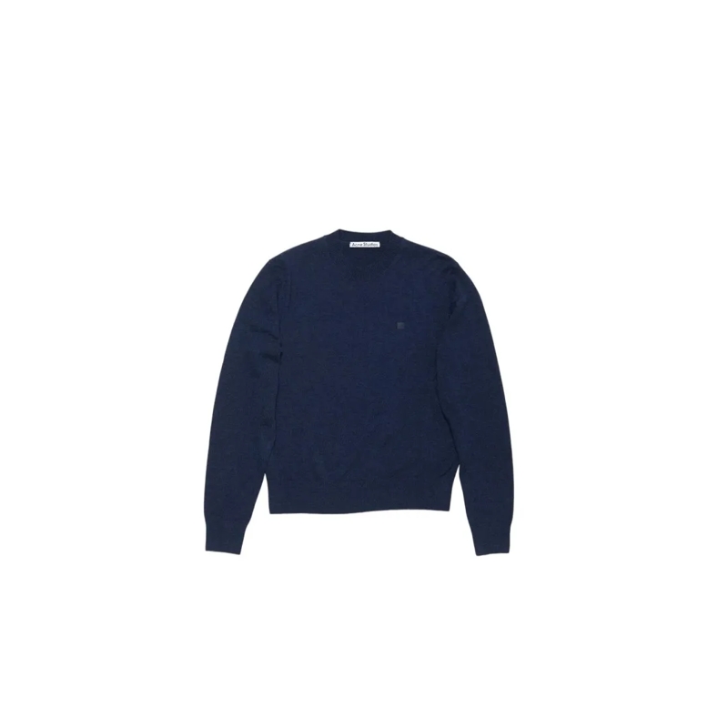 Acne Studios Pull Soft Wool Blend Sweater With Ribbed Details And Lo Black