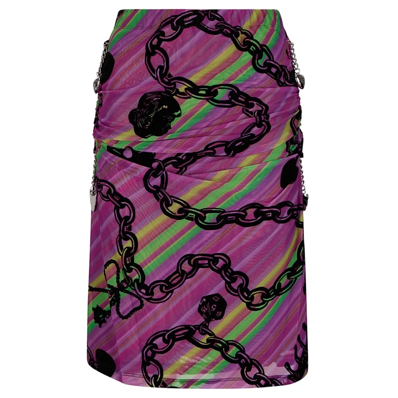 Chopova Lowena Midirok Sonicscape Mesh Skirt Pink