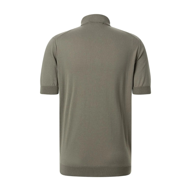 FILIPPO DE LAURENTIIS Poloshirt Poloshirt aus Crêpe-Baumwolle dunkelblau(Image 4)