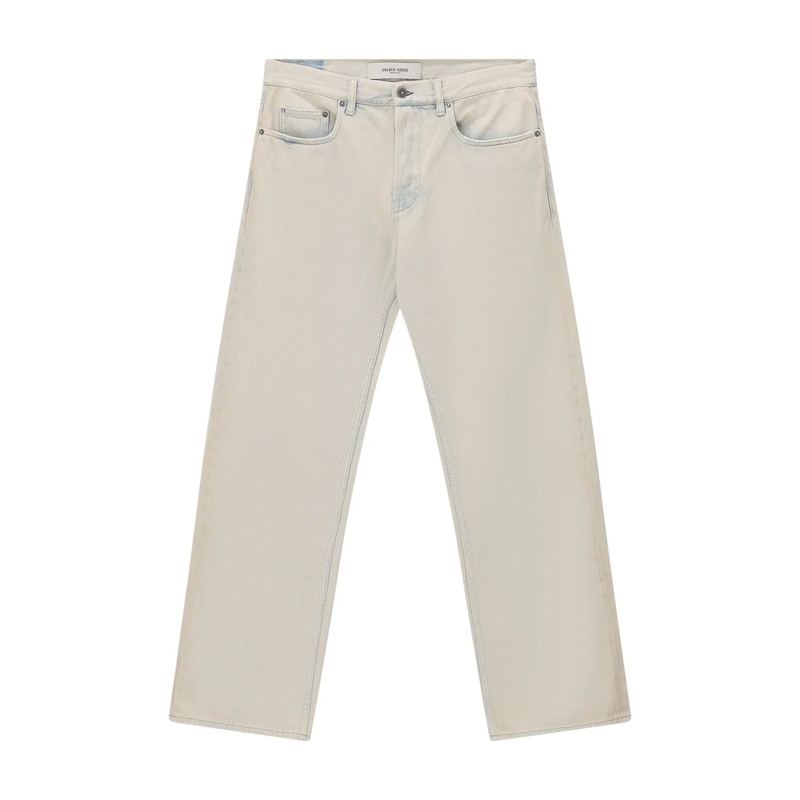 Golden Goose Jeans Skate Straight Leg Distressed Jeans Neutrals(Image 2)