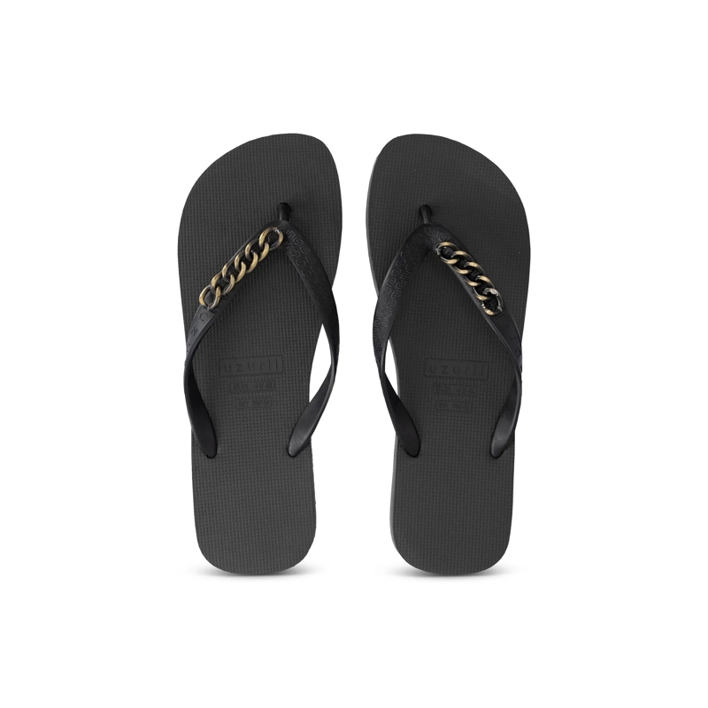 UZURII Flip Flops Zehentrenner Gold Small schwarz