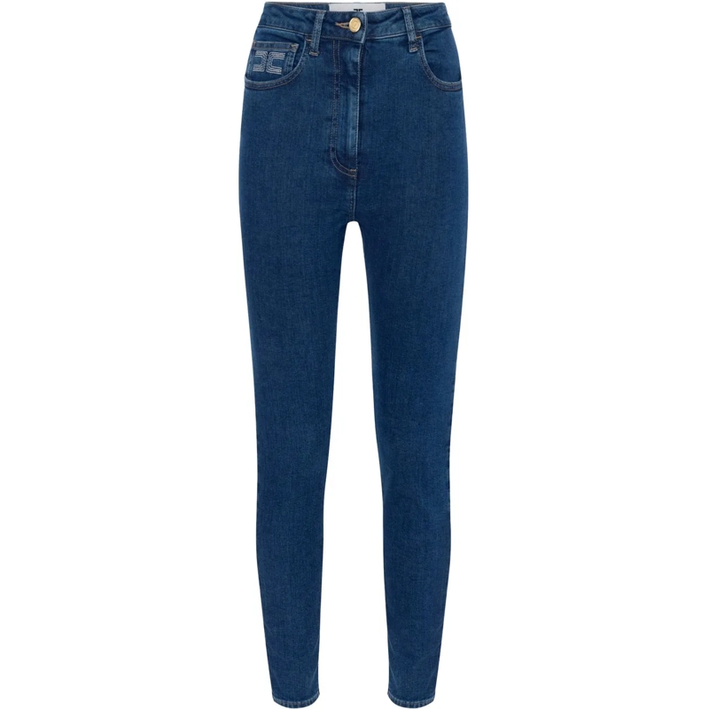 Elisabetta Franchi Jeans mit geradem Bein Jeans Blue Denim blau