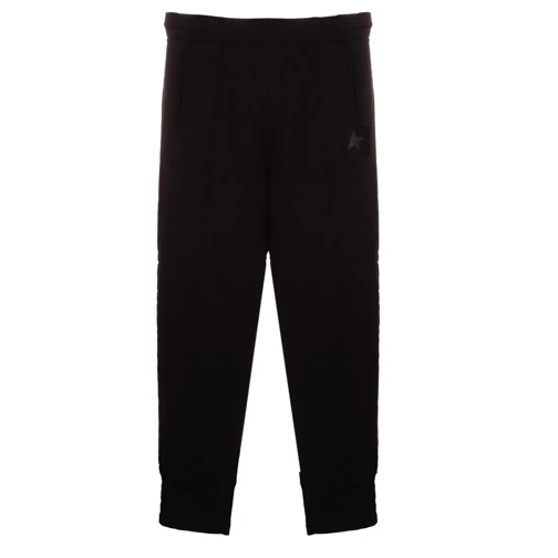 Golden Goose  Cotton Trousers With Stripe Black