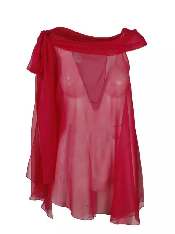 Alberta Ferretti - Silk Chiffon Blouse - Größe ONE SIZE - red