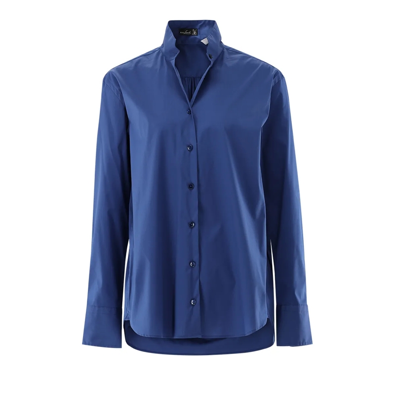 VAN LAACK Bluse Bluse Modern Fit Uni blau