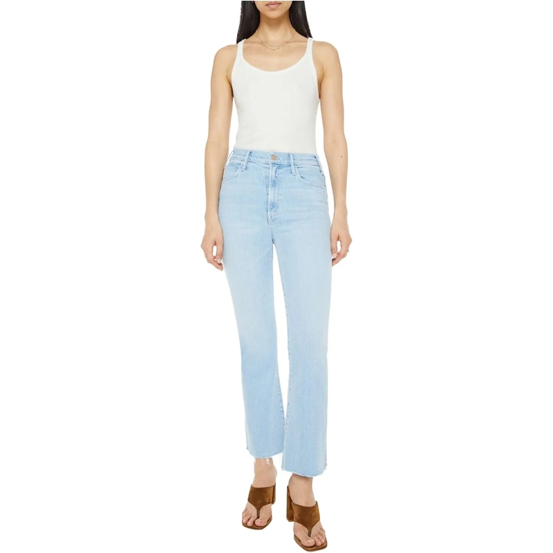 Mother Jeans évasés The Hustler Ankle Fray blau