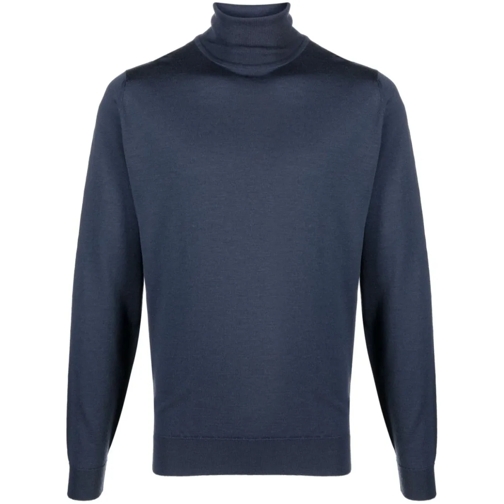 John Smedley Pullover Cherwell Turtleneck Sweater Blue