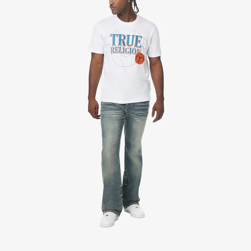 True Religion T-Shirt T-Shirt- Gerader Schnitt- Western-Logo Tee- Ru weiss(Image 2)