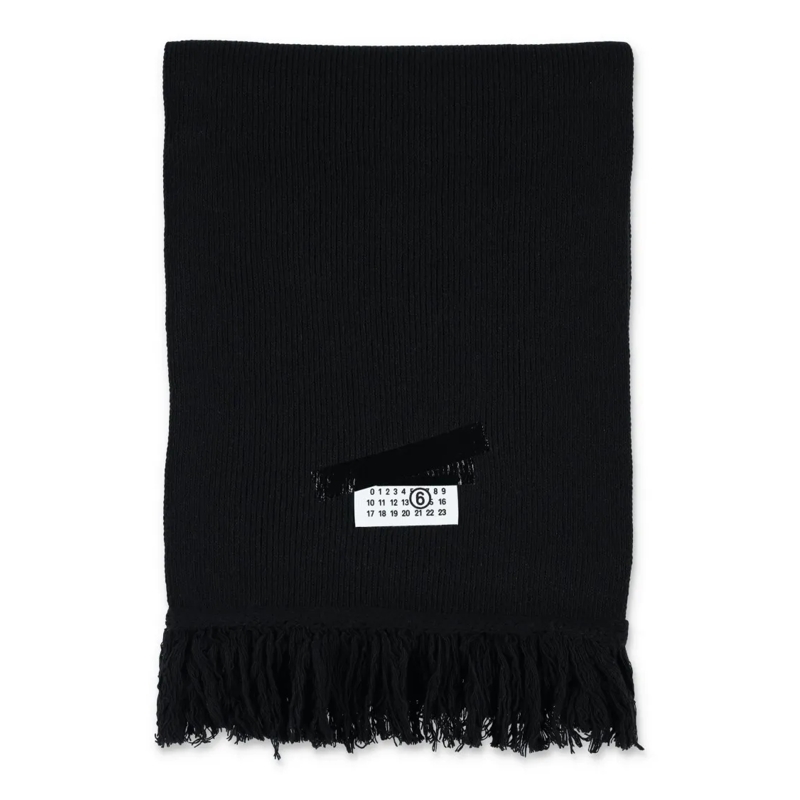 MM6 Maison Margiela Écharpe légère Tape Logo Scarf Black