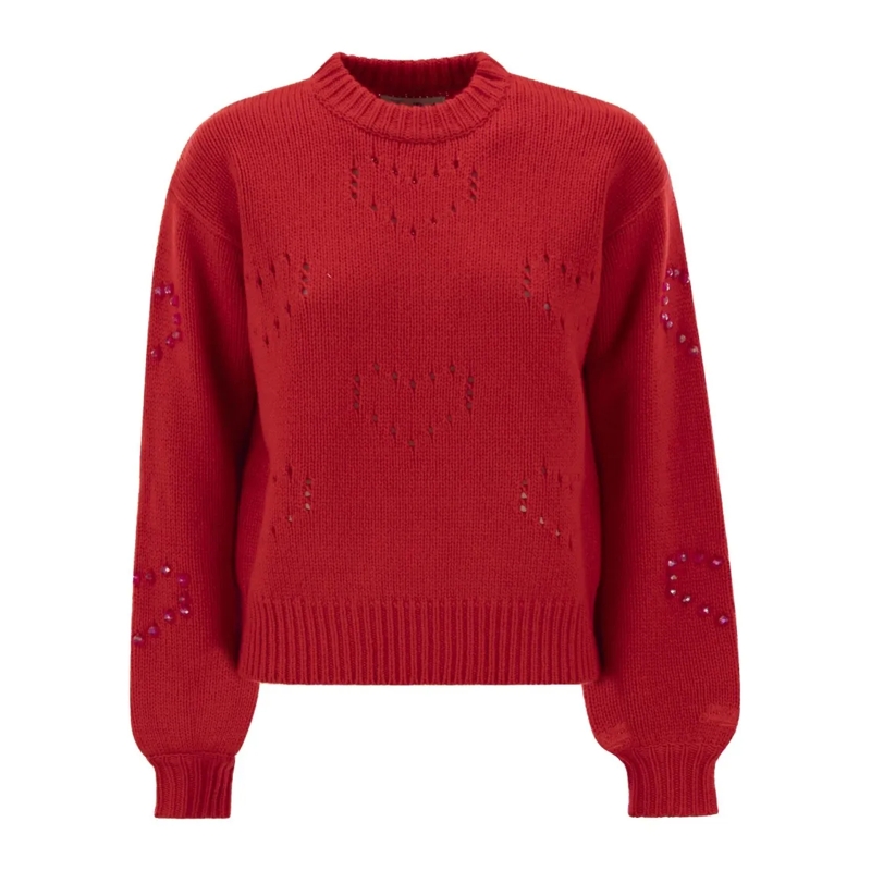 Mc2 Saint Barth Trui Danya - Sweater With Heart Pattern Red